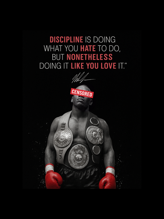 Censored Champ Poster | Boxing Wall Art | Gritty Motivational Fighter Print