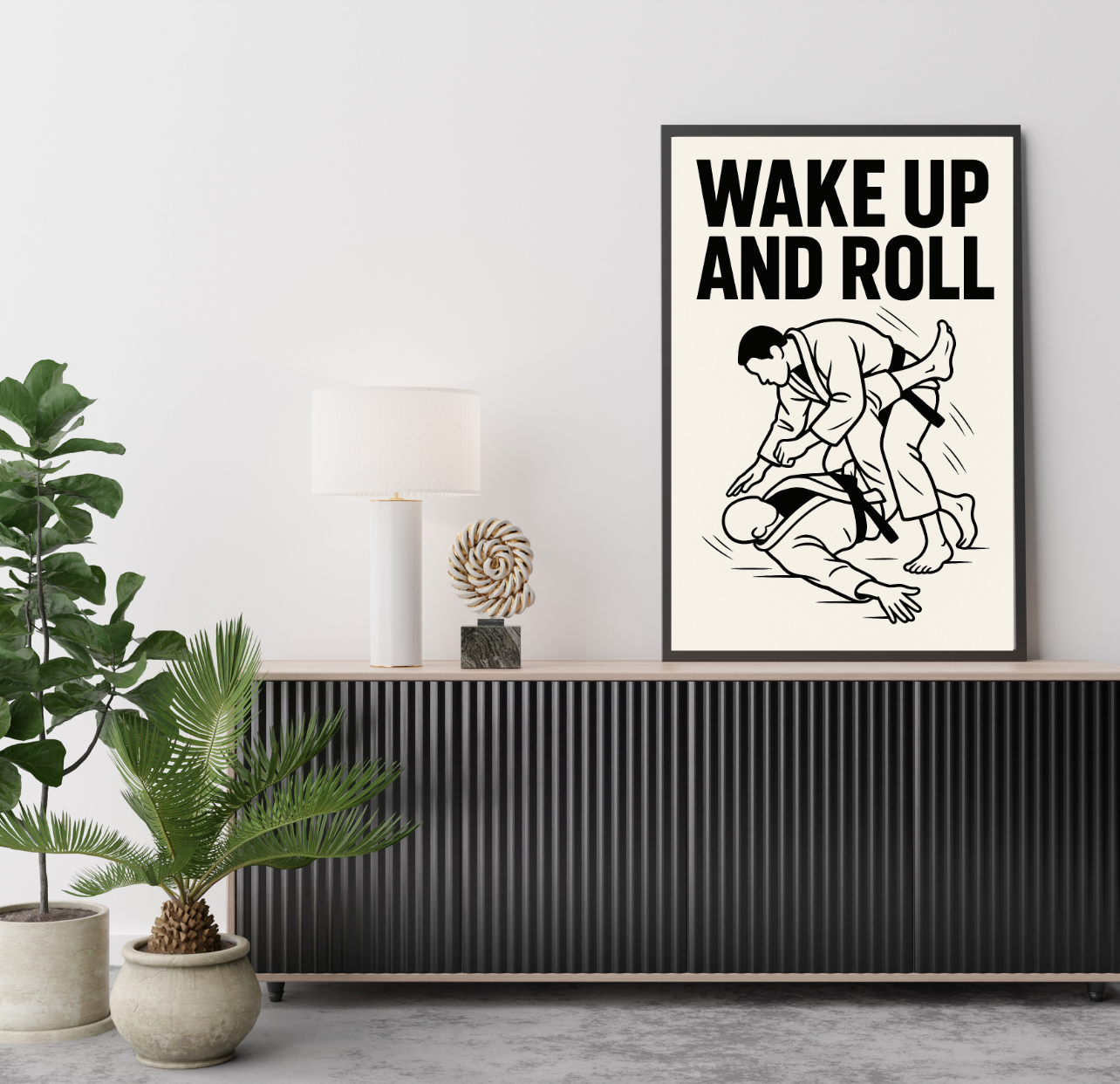 BJJ Black Belt Art Print | Minimalist Jiu Jitsu Gym Decor
