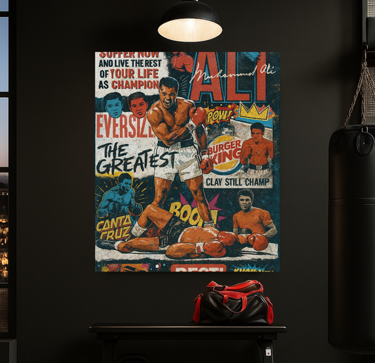 Vintage Boxing Poster, Retro Art For gym, Comic Style Decor