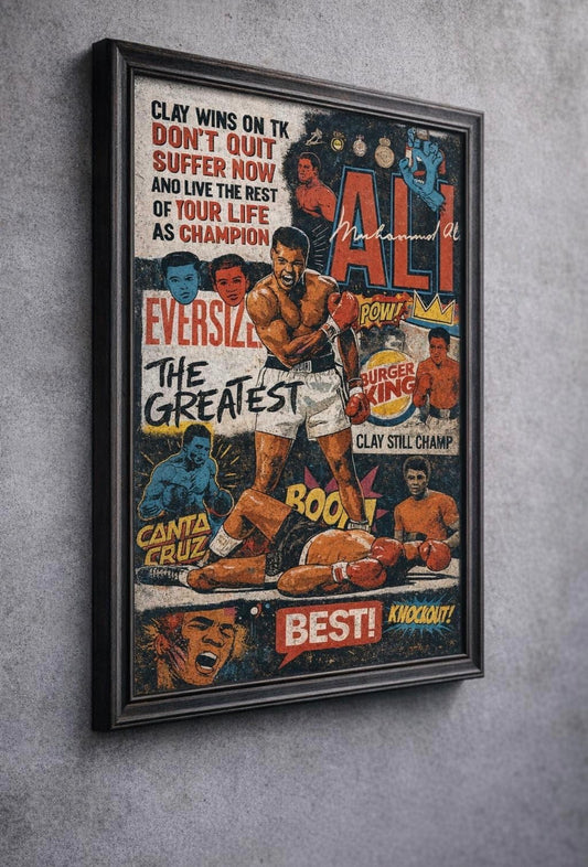 Vintage Boxing Poster, Retro Art For gym, Comic Style Decor