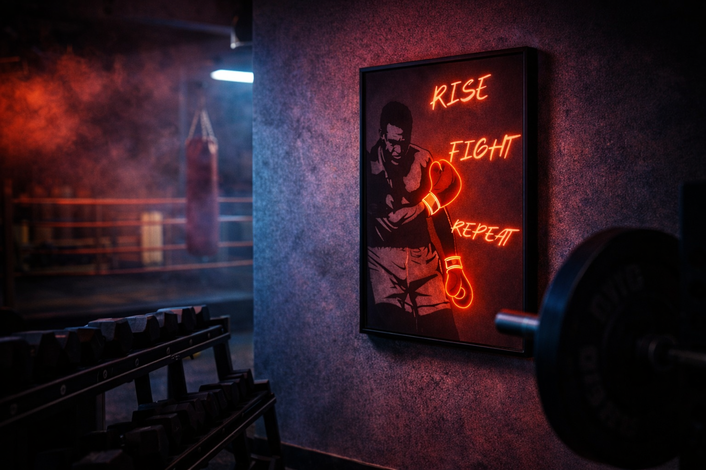 Muhammad Ali Boxing Poster – Rise Fight Repeat Wall Art | Undercard Art Combat Sports Decor