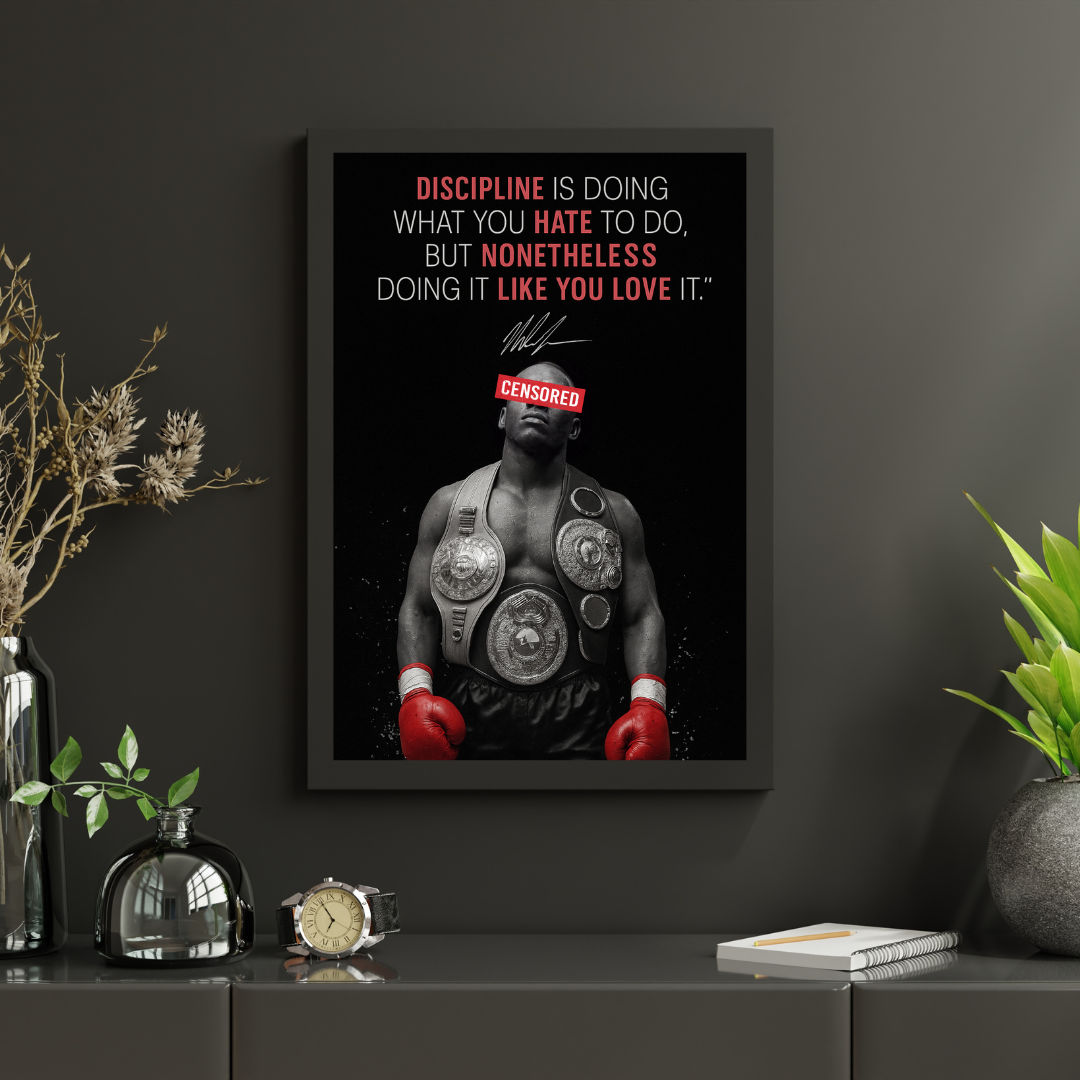 Censored Champ Poster | Boxing Wall Art | Gritty Motivational Fighter Print