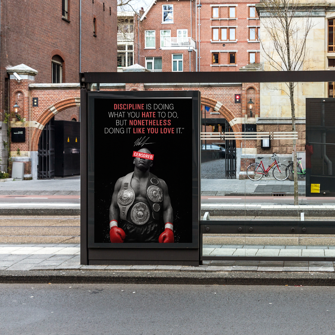 Censored Champ Poster | Boxing Wall Art | Gritty Motivational Fighter Print