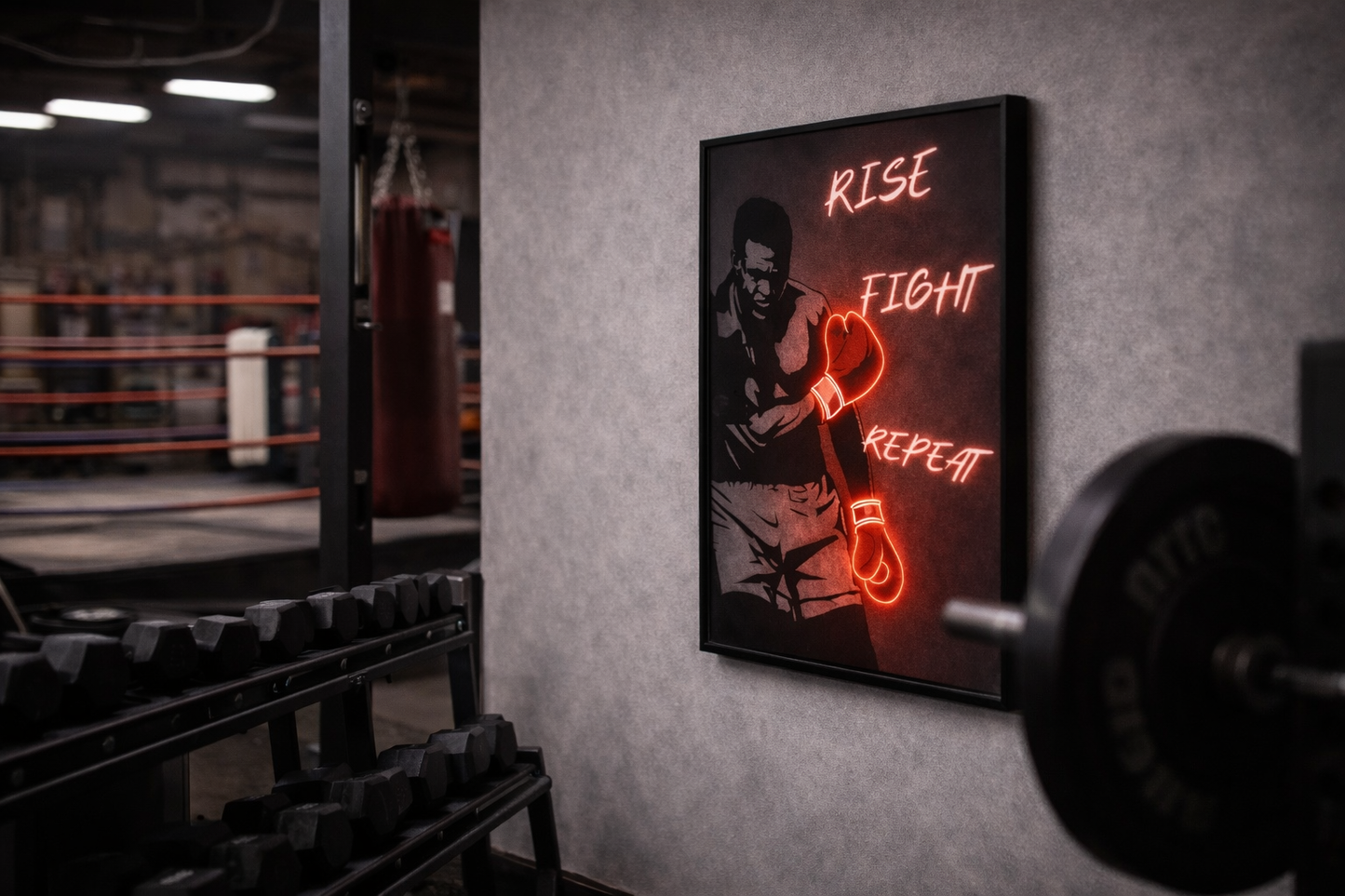 Muhammad Ali Boxing Poster – Rise Fight Repeat Wall Art | Undercard Art Combat Sports Decor