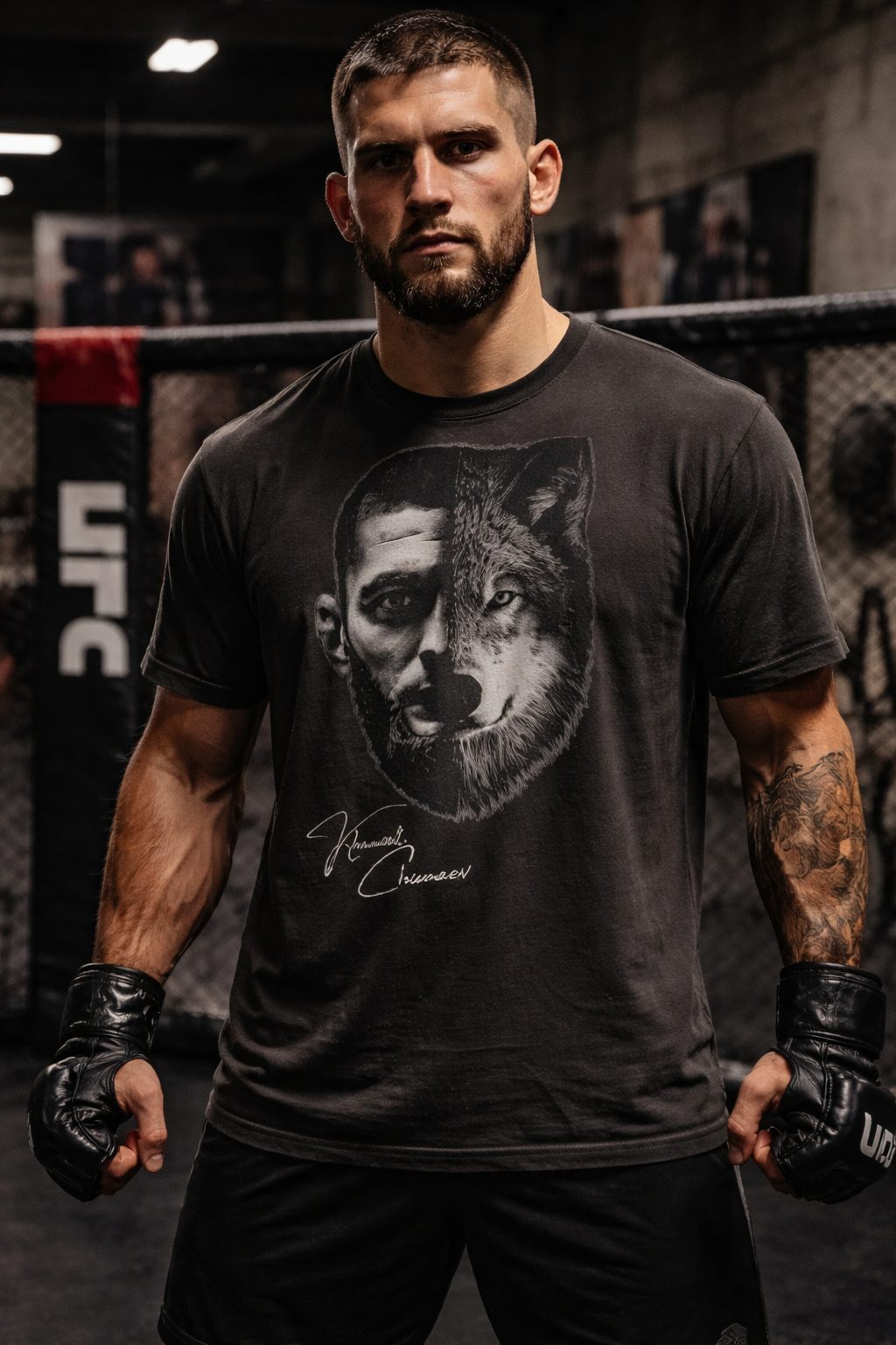 Vintage Khamzat Chimaev T Shirt - Men's Relaxed Fit Vintage Tee | UFC Fighter Apparel