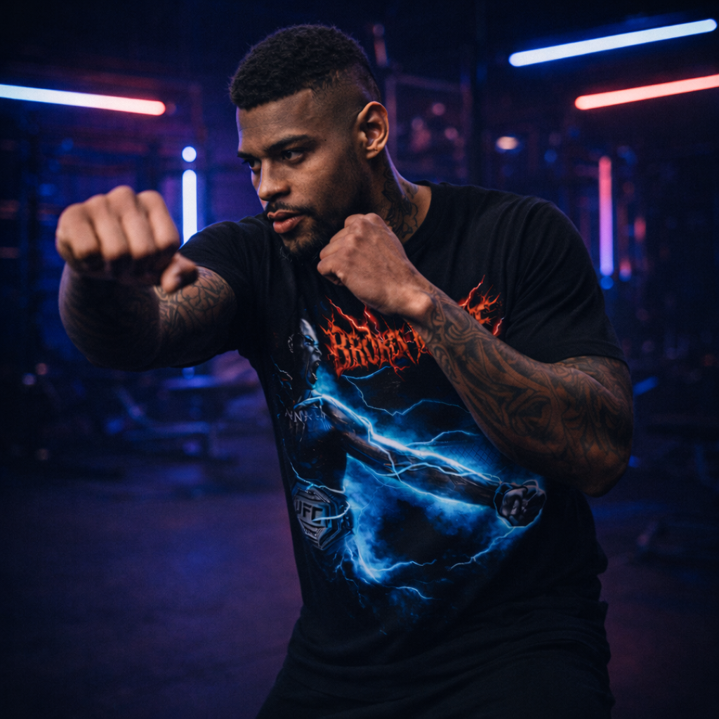 Israel Adesanya UFC Graphic Tee – Men’s Relaxed Fit MMA T-Shirt | Undercard Art Combat Sports Apparel