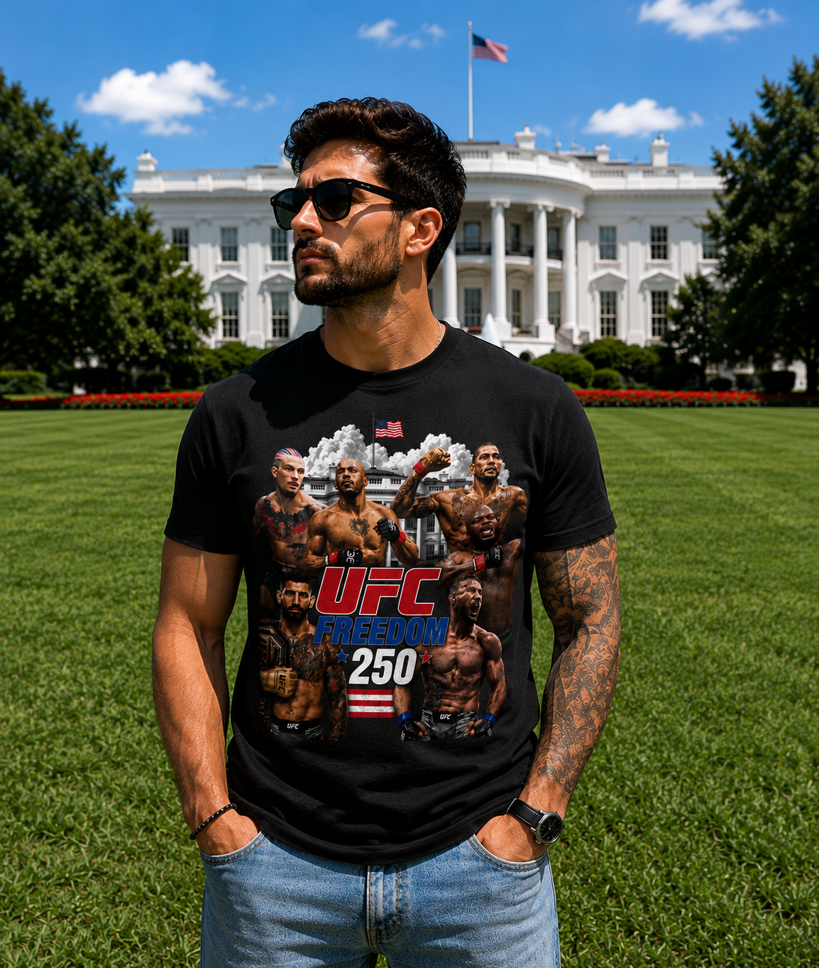 UFC Freedom 250 T-Shirt - Men's Regular Fit Tee | UFC Fighter Apparel