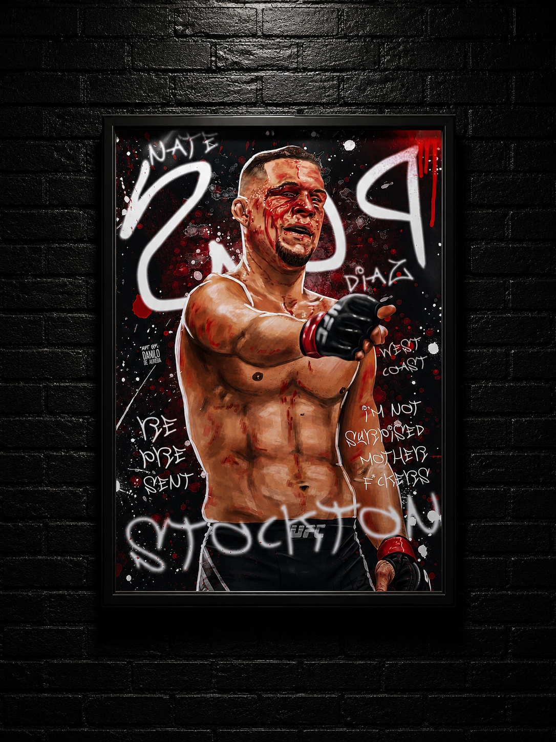 Nate Diaz UFC Poster - UFC Graffiti Art | MMA Legend Decor