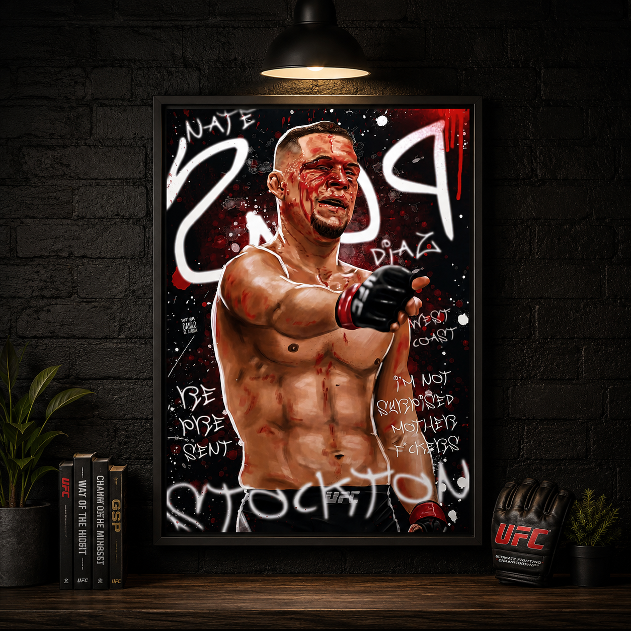 Nate Diaz UFC Poster - UFC Graffiti Art | MMA Legend Decor