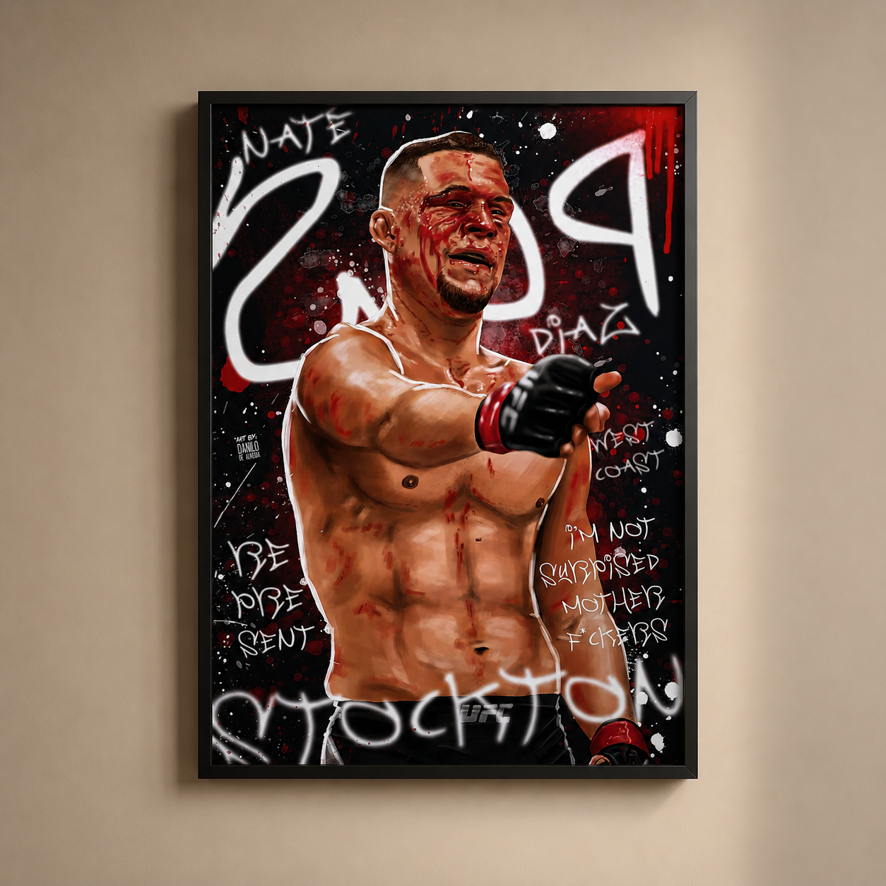 Nate Diaz UFC Poster - UFC Graffiti Art | MMA Legend Decor