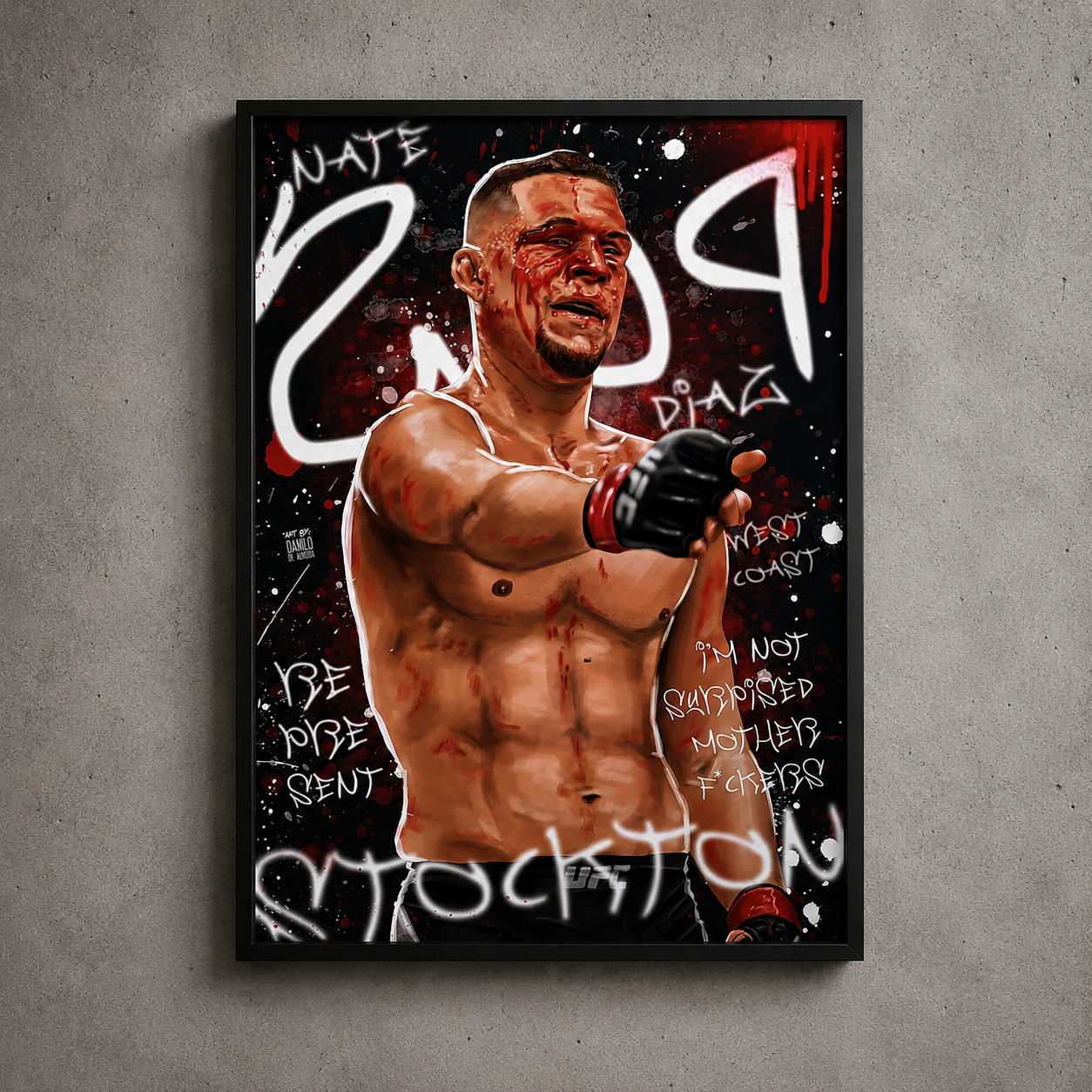 Nate Diaz UFC Poster - UFC Graffiti Art | MMA Legend Decor