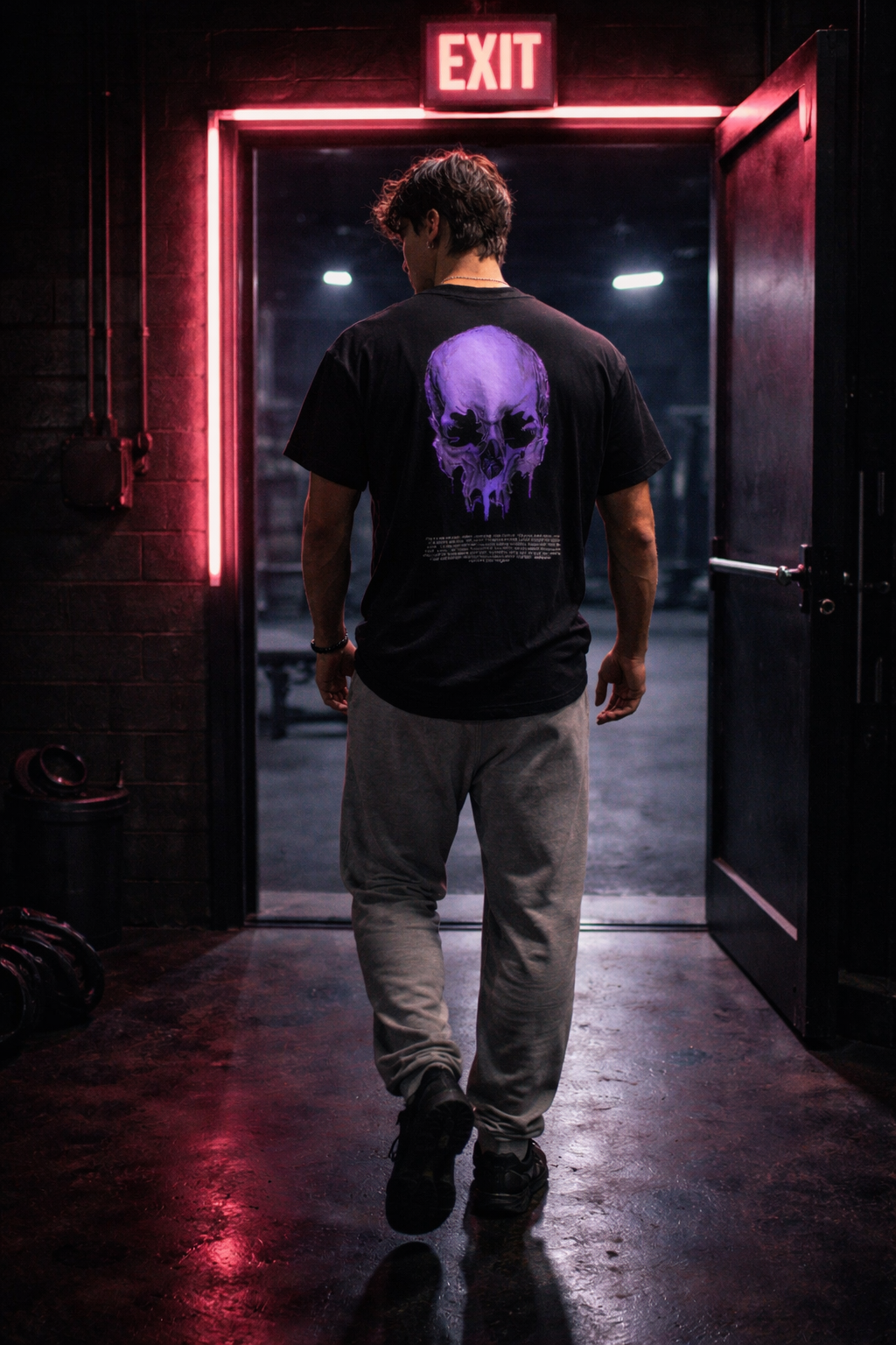 Men's Oversized Skull T Shirt | Men's Purple Skull Graphic Tee