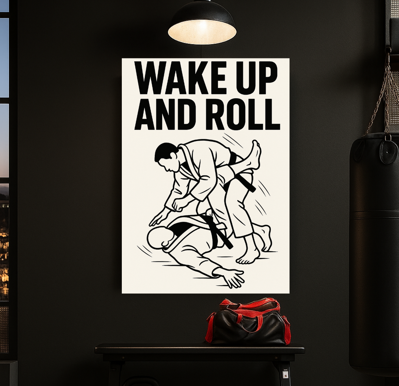 BJJ Black Belt Art Print | Minimalist Jiu Jitsu Gym Decor