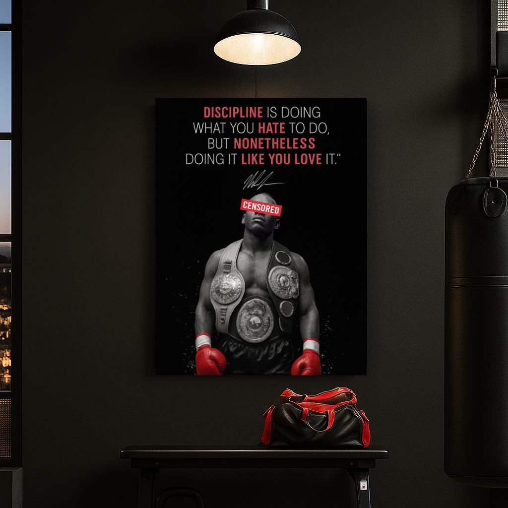 Censored Champ Poster | Boxing Wall Art | Gritty Motivational Fighter Print