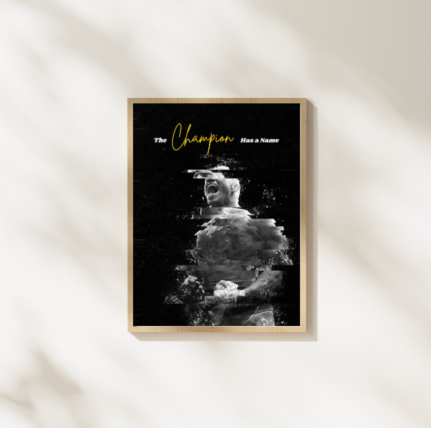 The Champion Has a Name, MMA Fighter Art Print, Gym Decor, Combat Sports Poster