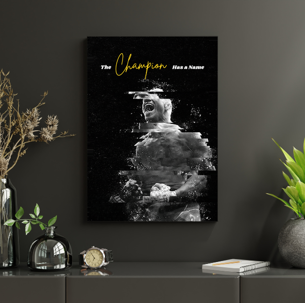 The Champion Has a Name, MMA Fighter Art Print, Gym Decor, Combat Sports Poster