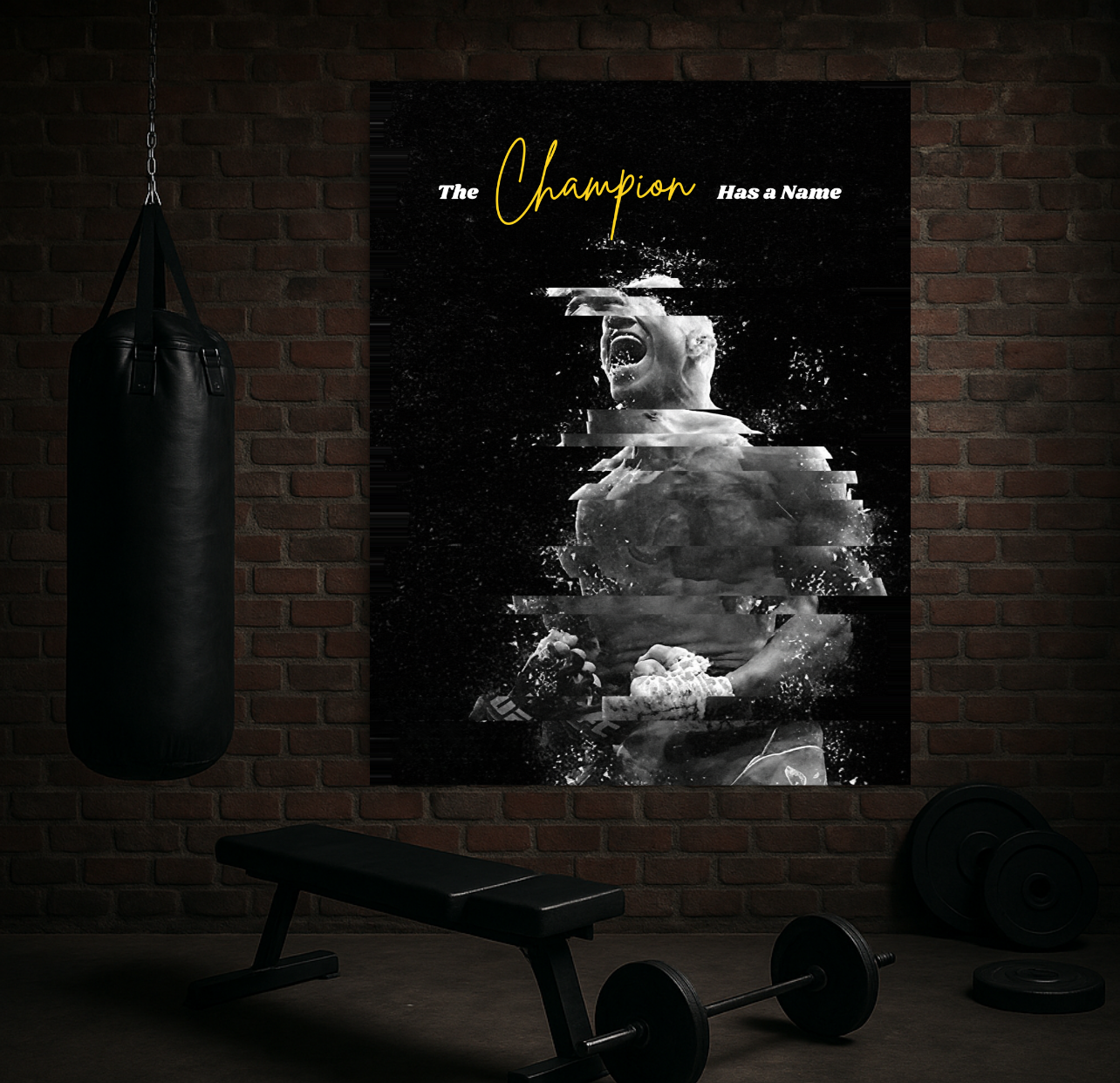 The Champion Has a Name, MMA Fighter Art Print, Gym Decor, Combat Sports Poster