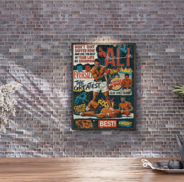 Muhammad Ali Boxing Poster – Vintage Boxing Wall Art | Undercard Art Combat Sports Decor