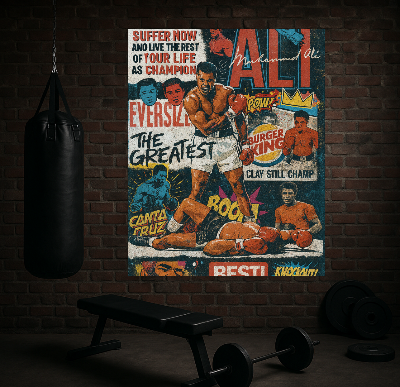 Muhammad Ali Boxing Poster – Vintage Boxing Wall Art | Undercard Art Combat Sports Decor