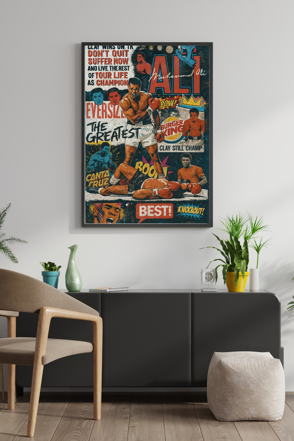 Muhammad Ali Boxing Poster – Vintage Boxing Wall Art | Undercard Art Combat Sports Decor