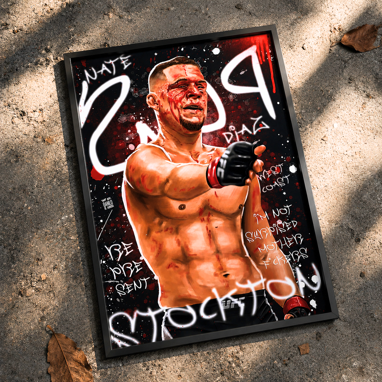 Nate Diaz UFC Poster - UFC Graffiti Art | MMA Legend Decor