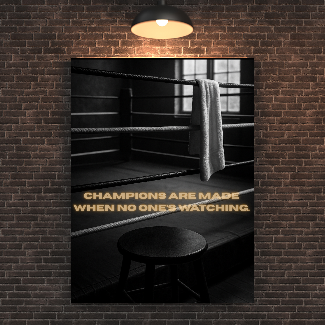 Champions Are Made When No One's Watching Poster