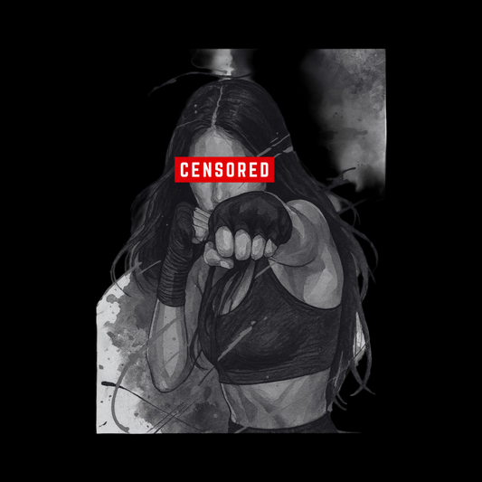 Female Boxer Print | Gritty MMA Wall Art | Censored | Women's Gym Art