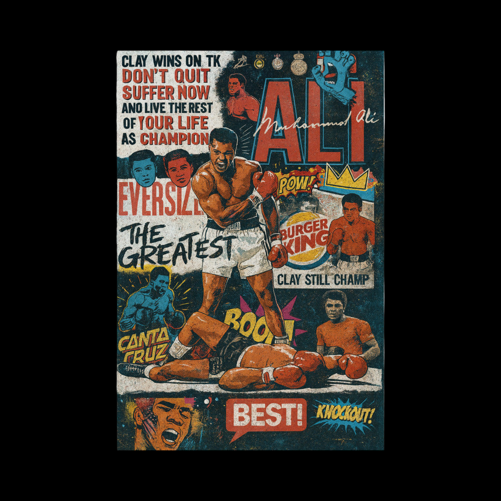 Muhammad Ali Boxing Poster – Vintage Boxing Wall Art | Undercard Art Combat Sports Decor