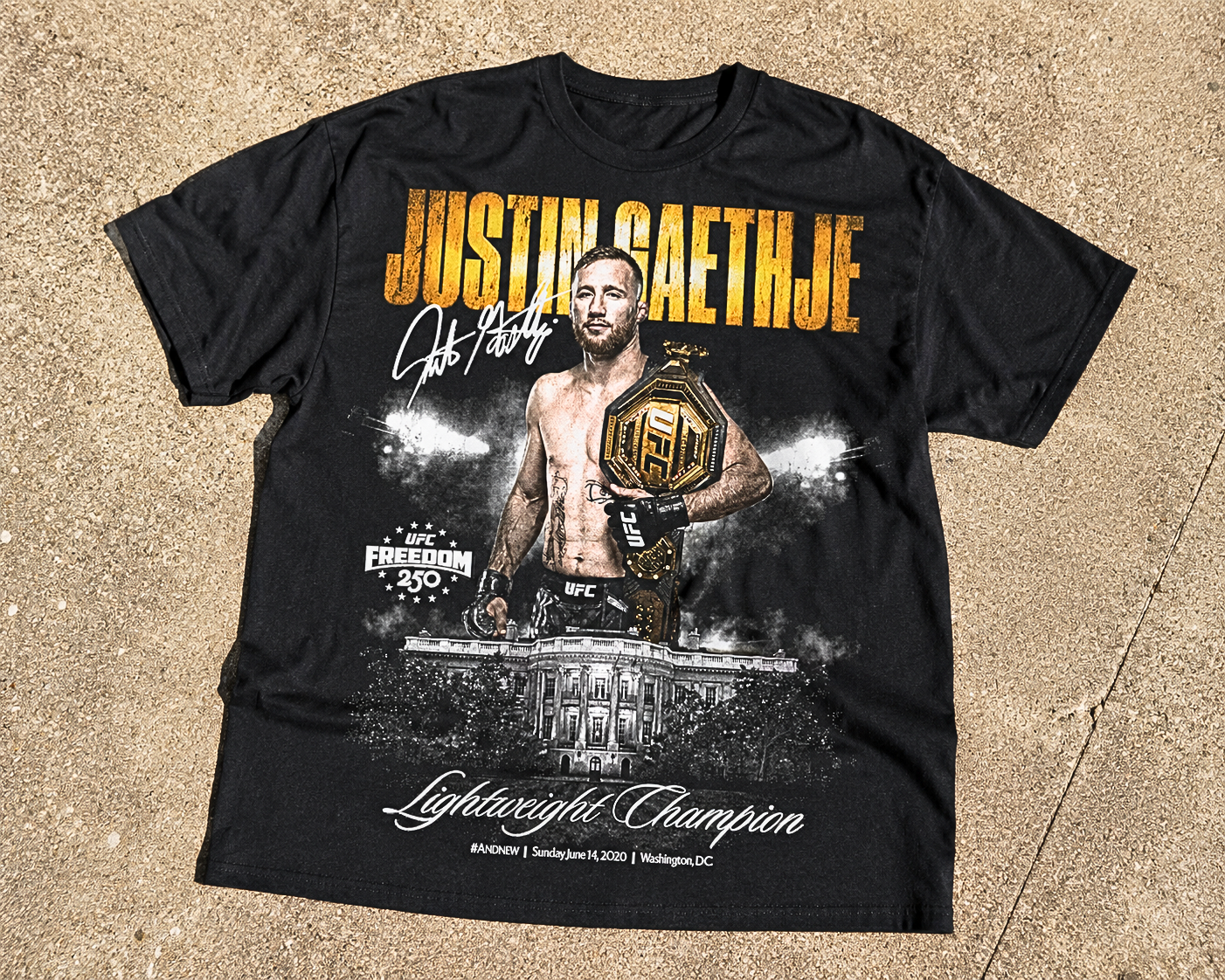 Justin "The Highlight" Gaethje T-Shirt - Men's Regular Fit Tee | UFC Freedom 250 Apparel