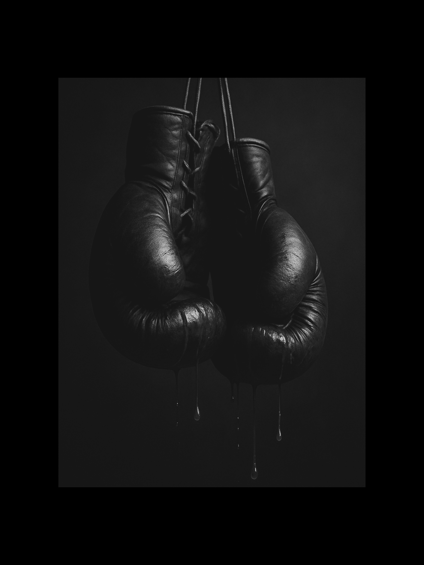 Bloody Boxing Gloves Poster | Dark Boxing Wall Art | Cinematic Fighter Decor
