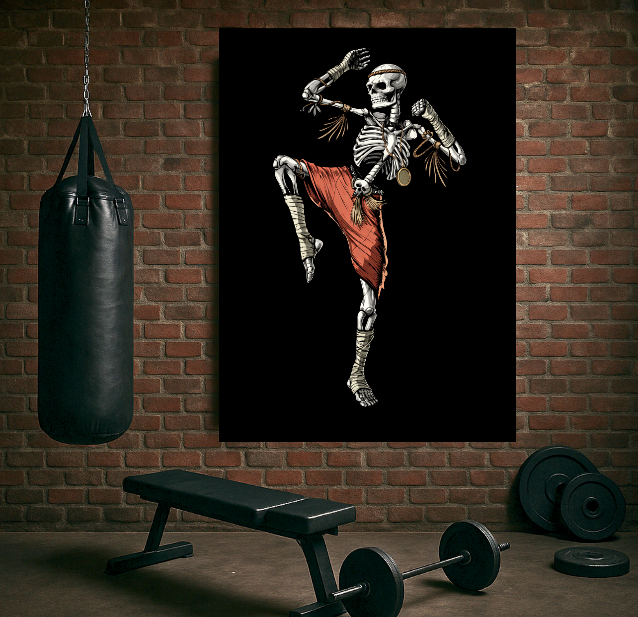 Muay Thai Skeleton Poster | Muay Thai Wall Art
