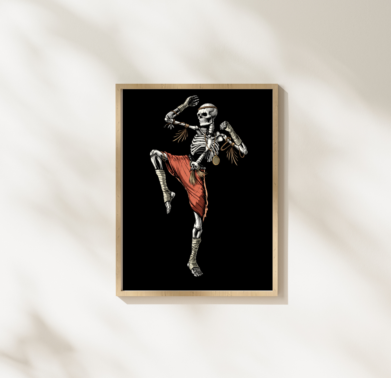 Muay Thai Skeleton Poster | Muay Thai Wall Art