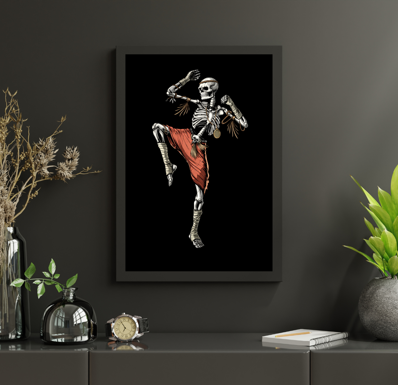 Muay Thai Skeleton Poster | Muay Thai Wall Art